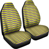 Mardi Gras Fat Tuesday Zigzag Print Universal Fit Car Seat Covers 102422