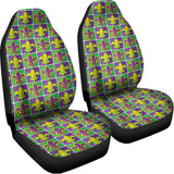 Mardi Gras Fleur De Lis Pattern Print Universal Fit Car Seat Covers 102422