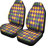Mardi Gras Harlequin Pattern Print Universal Fit Car Seat Covers 102422