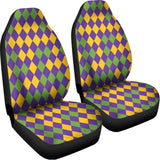 Mardi Gras Harlequin Pattern Print Universal Fit Car Seat Covers 102422