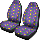 Mardi Gras Polka Dot Pattern Print Universal Fit Car Seat Covers 102422