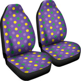 Mardi Gras Polka Dot Pattern Print Universal Fit Car Seat Covers 102422