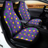 Mardi Gras Polka Dot Pattern Print Universal Fit Car Seat Covers 102422