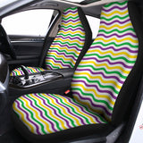 Mardi Gras Wave Pattern Print Universal Fit Car Seat Covers 102422