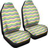 Mardi Gras Wave Pattern Print Universal Fit Car Seat Covers 102422