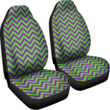 Mardi Gras Zigzag Pattern Print Universal Fit Car Seat Covers 102422