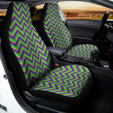 Mardi Gras Zigzag Pattern Print Universal Fit Car Seat Covers 102422