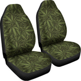 Marijuana Leaf Pattern Print Universal Fit Car Seat Covers 102422