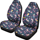 Mermaid Cartoon Pattern Print Universal Fit Car Seat Covers 102422