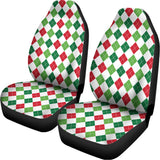 Merry Christmas Argyle Pattern Print Universal Fit Car Seat Covers 102422