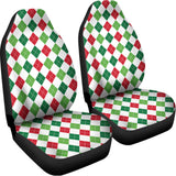 Merry Christmas Argyle Pattern Print Universal Fit Car Seat Covers 102422