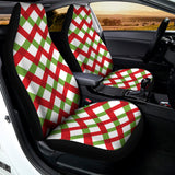 Merry Christmas Checkered Pattern Print Universal Fit Car Seat Covers 102422