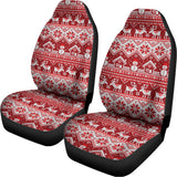 Merry Christmas Knitted Pattern Print Universal Fit Car Seat Covers 102422