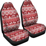 Merry Christmas Knitted Pattern Print Universal Fit Car Seat Covers 102422