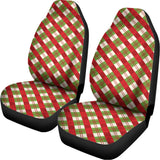 Merry Christmas Plaid Pattern Print Universal Fit Car Seat Covers 102422