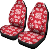 Merry Christmas Snowflakes Pattern Print Universal Fit Car Seat Covers 102422