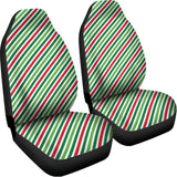 Merry Christmas Stripes Pattern Print Universal Fit Car Seat Covers 102422