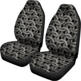 Metal Chainmail Pattern Print Universal Fit Car Seat Covers 102422