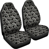 Metal Chainmail Pattern Print Universal Fit Car Seat Covers 102422