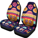 Mexican Skull Cinco de Mayo Print Universal Fit Car Seat Covers 102422
