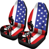 Military American Flag Print Universal Fit Car Seat Covers 102422