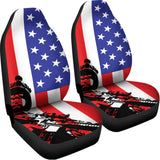 Military American Flag Print Universal Fit Car Seat Covers 102422