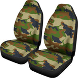 Military Green Camouflage Print Universal Fit Car Seat Covers 102422
