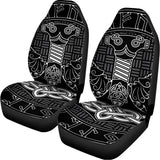 Mjolnir And Scandinavian Runes Print Universal Fit Car Seat Covers 102422