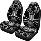 Mjolnir And Younger Futhark Print Universal Fit Car Seat Covers 102422