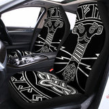 Mjolnir And Younger Futhark Print Universal Fit Car Seat Covers 102422