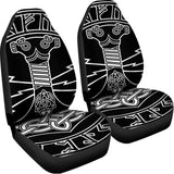 Mjolnir And Younger Futhark Print Universal Fit Car Seat Covers 102422