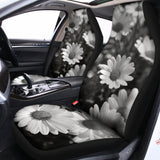 Monochrome Daisy Flower Print Universal Fit Car Seat Covers 102422