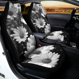 Monochrome Daisy Flower Print Universal Fit Car Seat Covers 102422