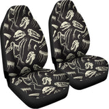 Monochrome Dinosaur Fossil Pattern Print Universal Fit Car Seat Covers 102422