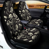 Monochrome Dinosaur Fossil Pattern Print Universal Fit Car Seat Covers 102422