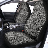 Monochrome Graffiti Hippie Pattern Print Universal Fit Car Seat Covers 102422