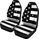 Monochrome Grunge American Flag Print Universal Fit Car Seat Covers 102422