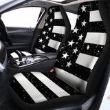 Monochrome Grunge American Flag Print Universal Fit Car Seat Covers 102422