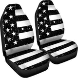 Monochrome Grunge American Flag Print Universal Fit Car Seat Covers 102422