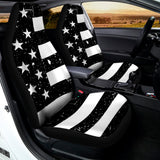 Monochrome Grunge American Flag Print Universal Fit Car Seat Covers 102422