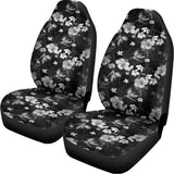 Monochrome Hawaiian Floral Print Universal Fit Car Seat Covers 102422