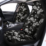 Monochrome Hawaiian Floral Print Universal Fit Car Seat Covers 102422