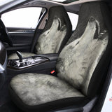 Monochrome Howling Wolf Print Universal Fit Car Seat Covers 102422