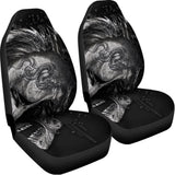 Monochrome Punk Skull Print Universal Fit Car Seat Covers 102422