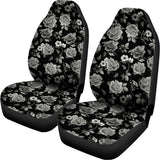 Monochrome Rose Floral Pattern Print Universal Fit Car Seat Covers 102422