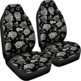 Monochrome Rose Floral Pattern Print Universal Fit Car Seat Covers 102422