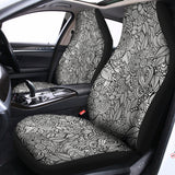 Monochrome Zentangle Pattern Print Universal Fit Car Seat Covers 102422