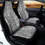 Monochrome Zentangle Pattern Print Universal Fit Car Seat Covers 102422