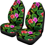 Monstera Hibiscus Hawaii Pattern Print Universal Fit Car Seat Covers 102422