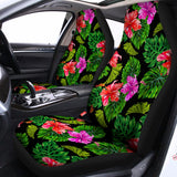 Monstera Hibiscus Hawaii Pattern Print Universal Fit Car Seat Covers 102422